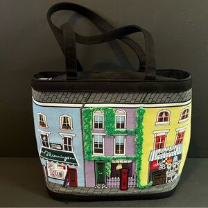 Lulu Guinness London Portobello House Tote Bag Trimmings Antiques Embroidered